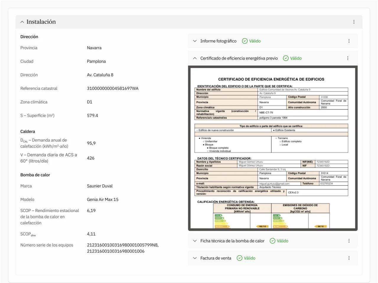 Expediente CAE completo y validado listo para el verificador
