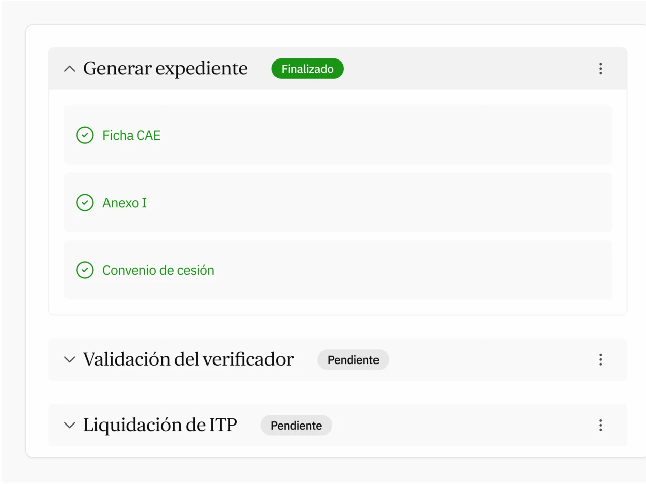 Actuación CAE verificada y liquidación de ITP completada